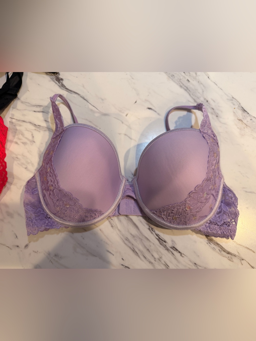 Lace-Trim Push-Up Bra in Lavender - Women Intimates